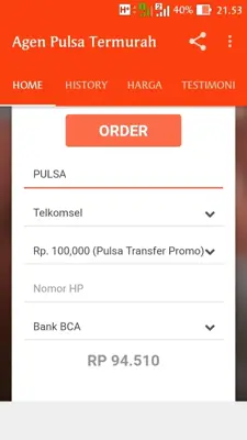 Agen Pulsa Termurah android App screenshot 1